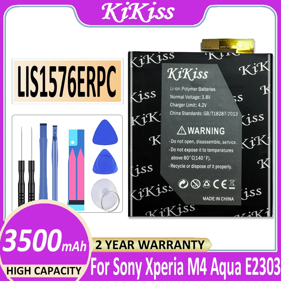 

For Sony 3500mA LIS1576ERPC Battery For SONY Xperia M4 Aqua E2353 E2303 E2333 E2306 E2312 E2363 Phone Batteria + Free Tools