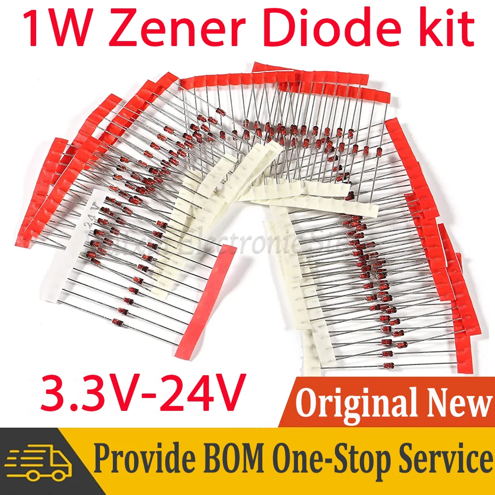 14 значений * 10 шт. всего 140 шт. 1 Вт набор диодов стабилитра DO-41 3,3 в-24 в аналогично 3,9 В 4,7 В 6,2 в 10 в 12 В 15 в 16 в 18 в 20 в 24 В