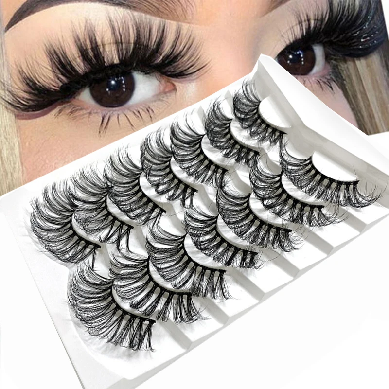 

Lashes 7 Pairs Eyelashes Faux Mink Eyelashes Long Lasting Fluffy Mink Lashes Dramatic Volume lashes Extension Thick Long
