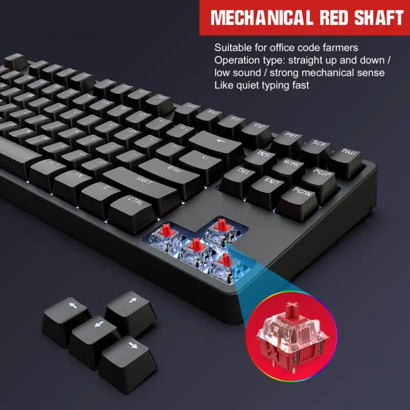 

Universal Gaming Keyboard Gaming Office Led Light Wired Keyboard Type-c Mechanical Keyboard Computer Accessories Universal