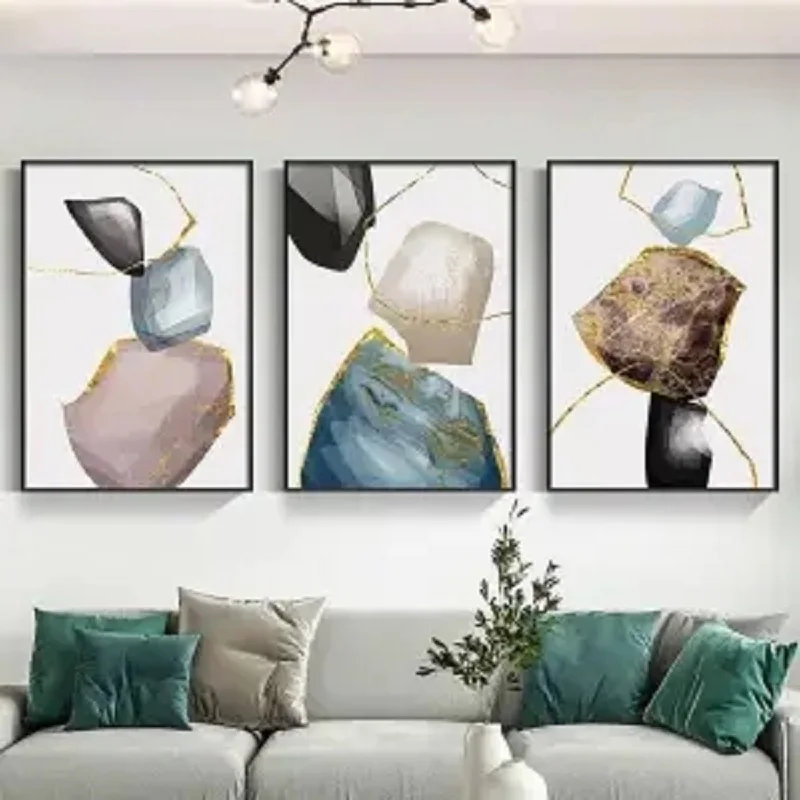 

Современная декоративная картина для гостиной простой фон для дивана Новая китайская Тройная Настенная роспись для богатства