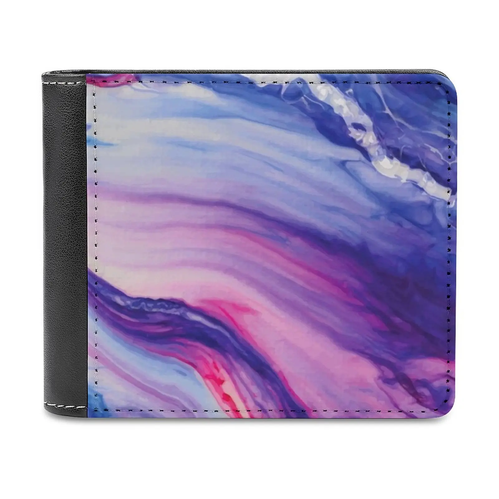 

Tranquil Swirls Hybrid Painting Men's Wallet Leisure Travel Lightweight Portable Wallets Short Style Male Purse Modern