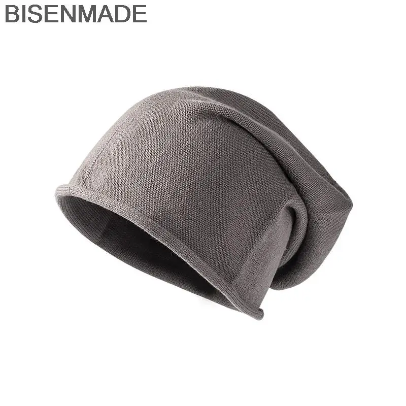 

New Casual Women Knitted Hat Spring Autumn Hemming Pile Cap Fashion Outdoor Keep Warm Windproof Skullcap Beanie Cap