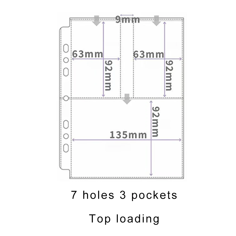 

PLRBOK А5 Сменные листы для переплета с 3 карманами, 10 шт.