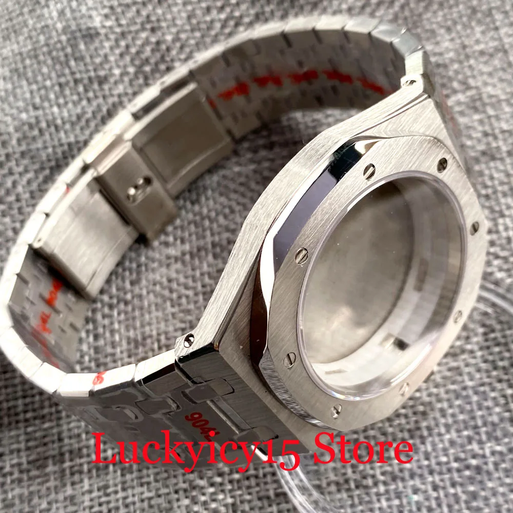 

Новинка, серебристый чехол из нержавеющей стали 316L, чехол 41 мм, подходит для NH35A NH36A SKX, мужские часы с автоматическим перемещением, сапфировое стекло