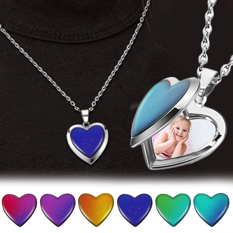 Цепочка с кулоном в виде сердца, с контролем температуры