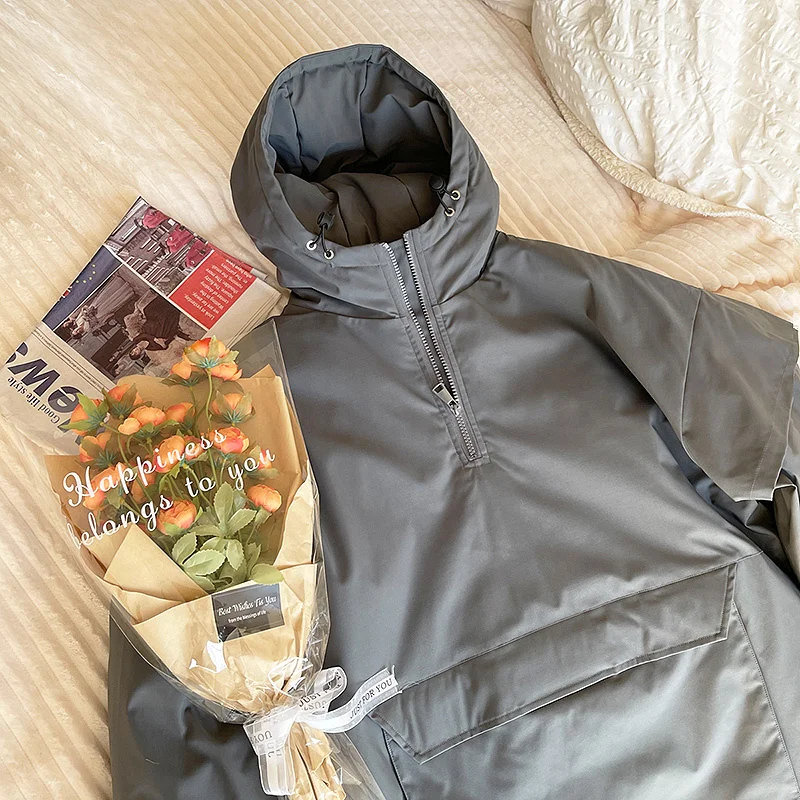 Winter Jacket Men Warm Fashion Thicken Hooded Pullover Jacket Men Streetwear Korean Loose Thick Short Coat Mens Parker M-3XL