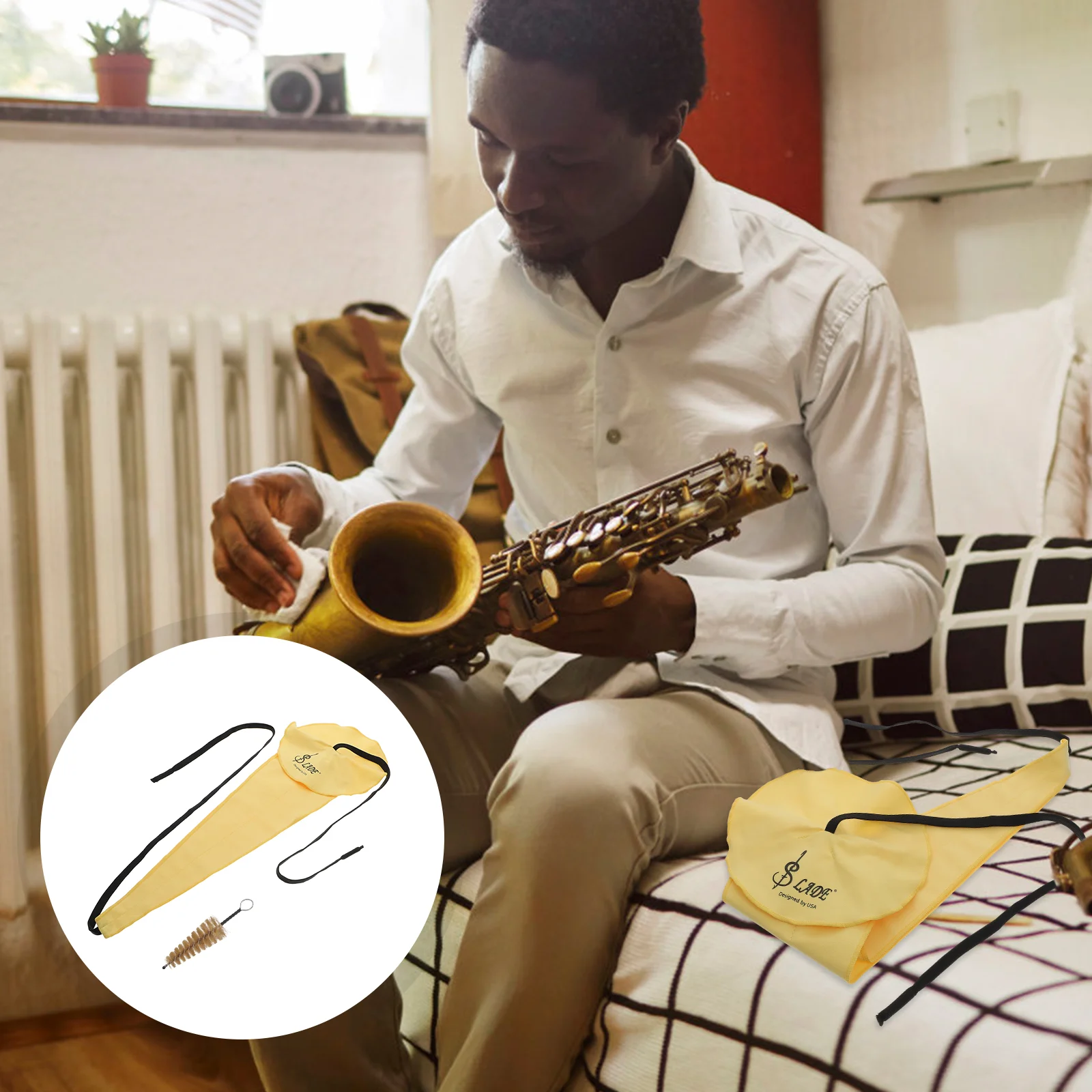 

Saxophone Cleaning Sax Kit Clarinet Accessories Mouthpiece Maintenance Swab Baritone Brush Cleaner Tenor Alto Saxaphone Cloth