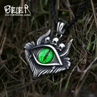 Мужская и женская цепочка с кулоном от Beier, Готическая цепочка из нержавеющей стали 316L с черепом, Ювелирное Украшение