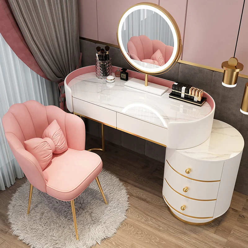 

Nordic Cabinets Dressing Table Makeup Lights Storage Mobile Drawers Dressing Table Computer Toaletka Z Lustrem Luxury Furniture