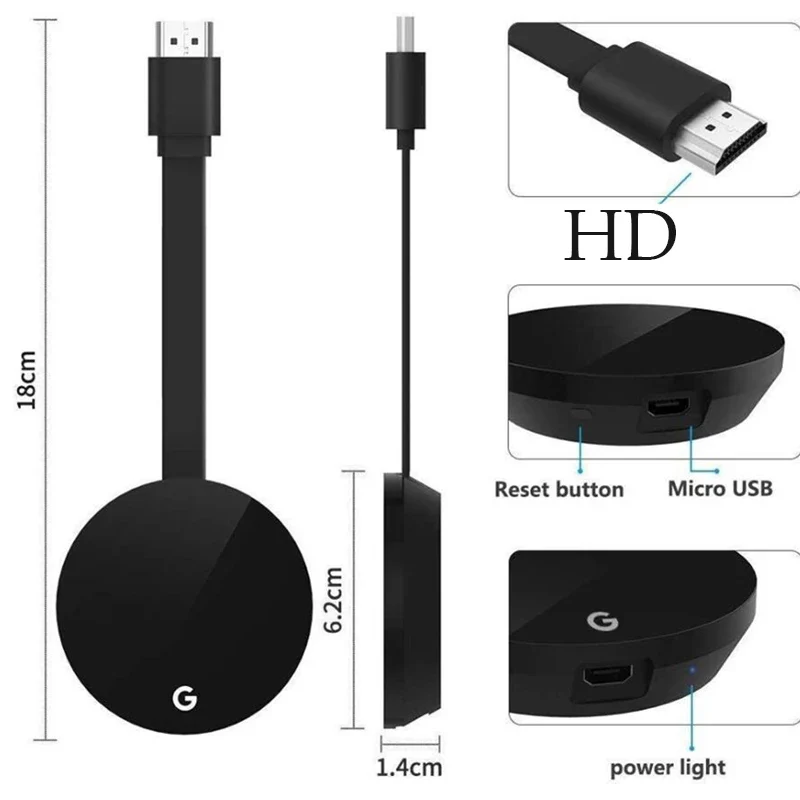 Смарт-ТВ G2 беспроводной Wi-Fi дисплей ТВ-ключ 1080P HDMI-совместим с Google Chromecast 3 2