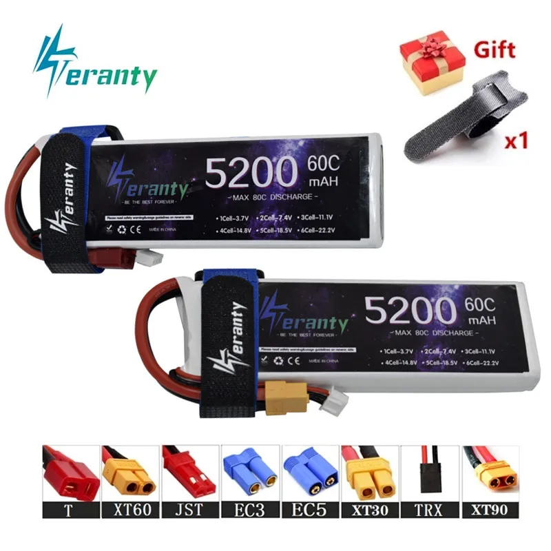 

5200mAh 7.4V 45C LiPo Battery For RC Quadcopter Helicopter Car Boat Drones Spare Parts 7.4V 2S Battery With T JST XT30 XT60 Plug