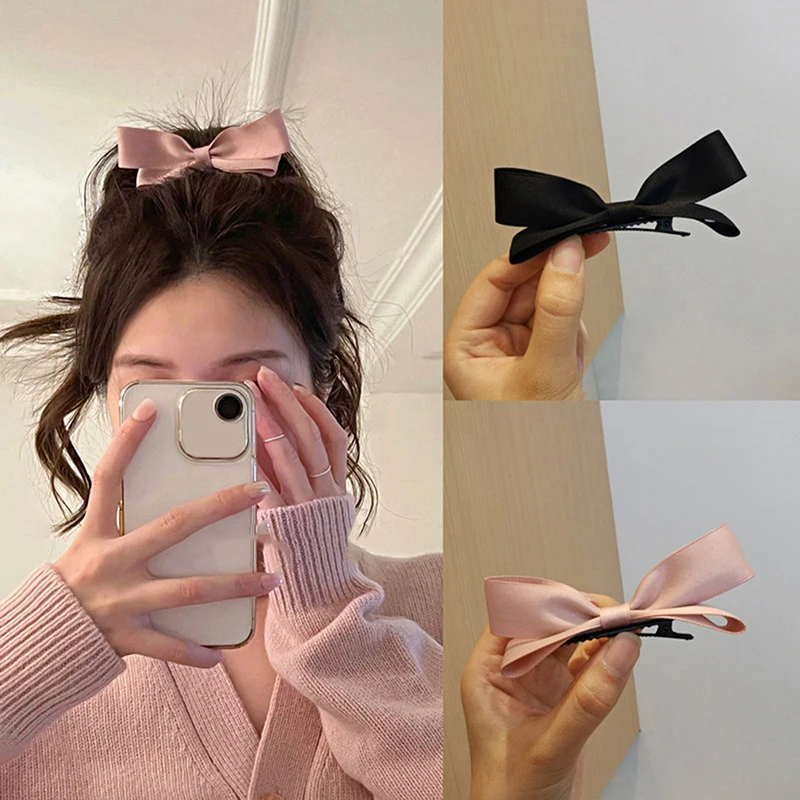 

Cute Bow Three-Dimensional Small Hairclip Girl Pink Bang Clip Small Ear Headdress Internet Famous Recommended Head Clip