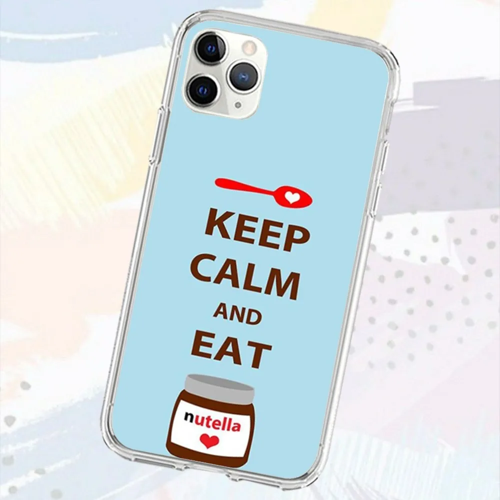 Kawaii Chocolate Nutella Phone Case For Iphone 16 15 11 13 14 Pro Max 7 8 Plus X Xr Xs Se2020 12mini Transparent Cover