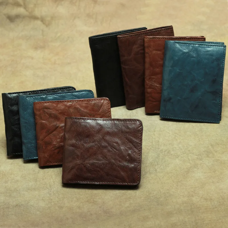 

Men Genuine Leather Slim Wallet Male Small Purse Mini Money Bag Walet Thin Portomonee carteras Man's Wallet Card Holder