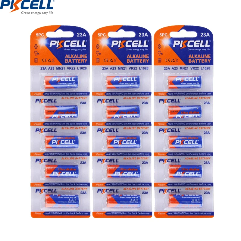 

NEWCE 15 шт./3 карты PKCELL 23A 23A E 21/23 A23 23 г A MN21 12 В, щелочная батарея, сухая батарея для дверного звонка, сигнализации, автомобильного пульта дистанци...