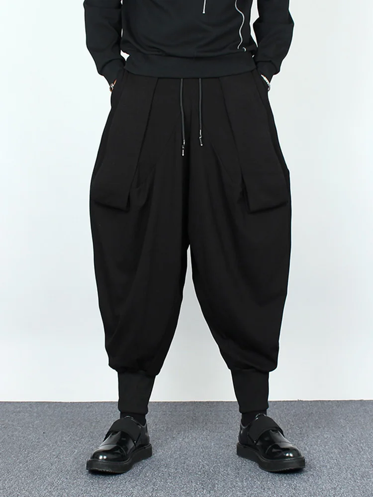 Original male dark wind Harlan crotch pants loose feet hair stylist flying rat pants fall winter trend versatile slacks