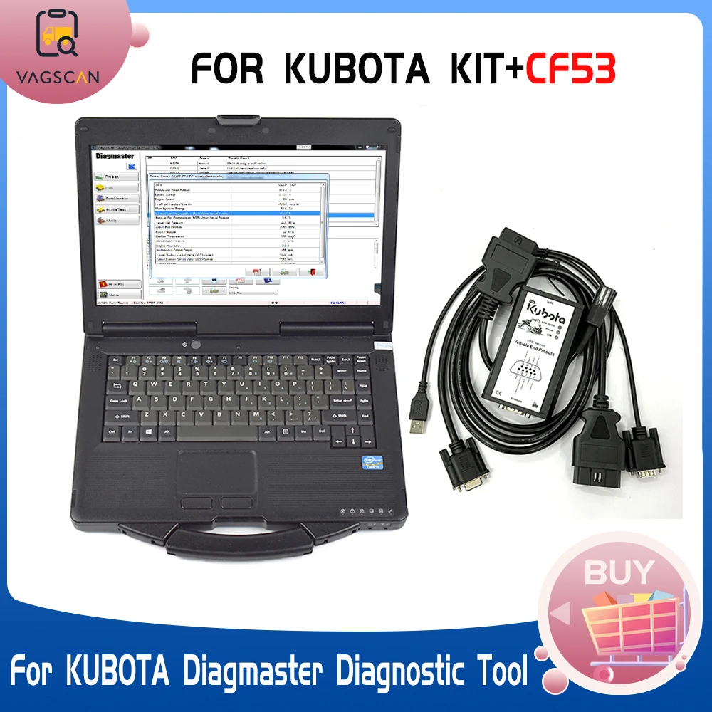 

CF 53 Laptop for Kubota Agricultural Machinery Tractor Truck DIAGNOSTIC TOOL Diagmaster D-STi Datalink