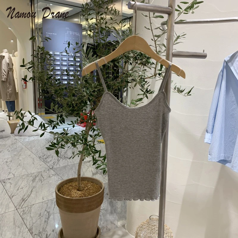 

Namou Drane 2022 Summer New Korean Version Fashion Solid Color Sleeveless All-match Thin Camisole Women's Temperament Top