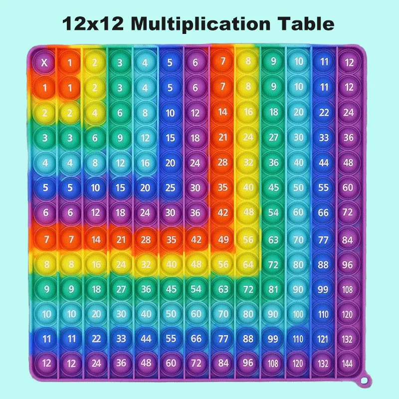 Big Size Fidget Toys 12x12 Multiplication Tables Number Math Toys Square Dimple Fidget Toy 144 Bubbles Math Games for Learn Gift