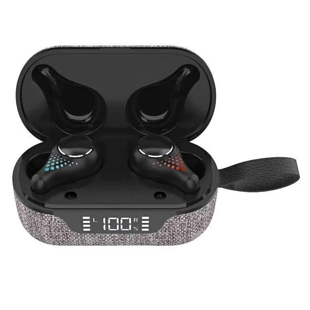 

Наушники-вкладыши HiFi с USB-зарядкой и дисплеем мощности, беспроводные наушники для просмотра видео, прослушивания музыки, черные, 1 пара