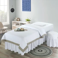 4pcs simple style beauty salon bedding sets massage spa bed sheets bedspread with hole pillowcasestool cover duvet cover set
