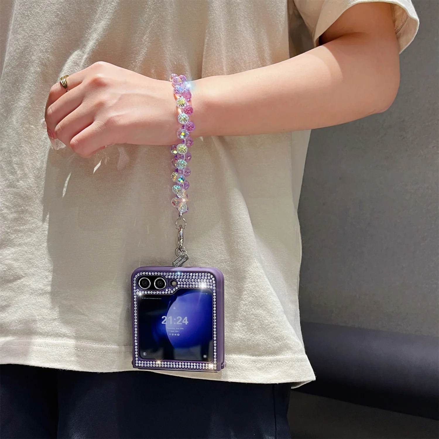 Блестящий полностью Алмазный блестящий чехол Magsafe для Samsung Galaxy Z Flip 6 5 4 3 магнитный