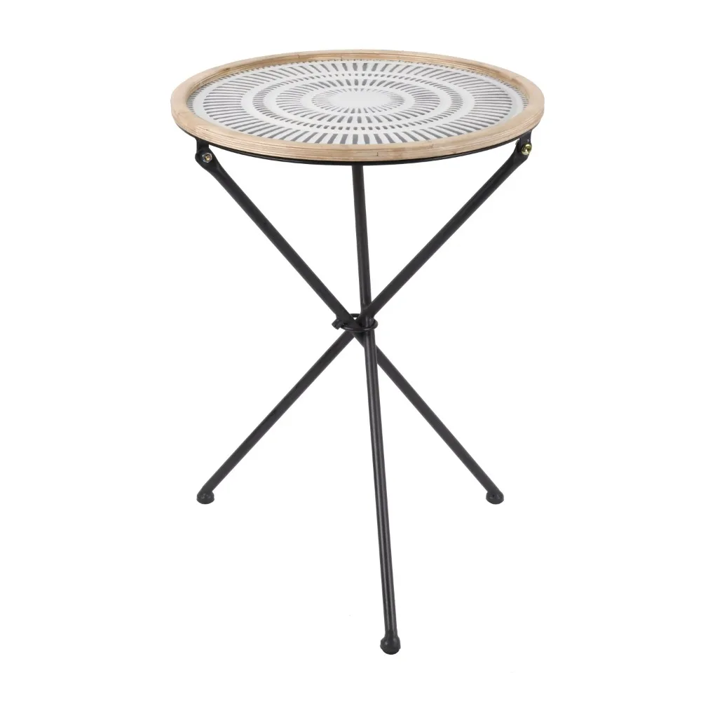 

New Better Homes & Gardens 22"H Wood Round Black Plant Stand