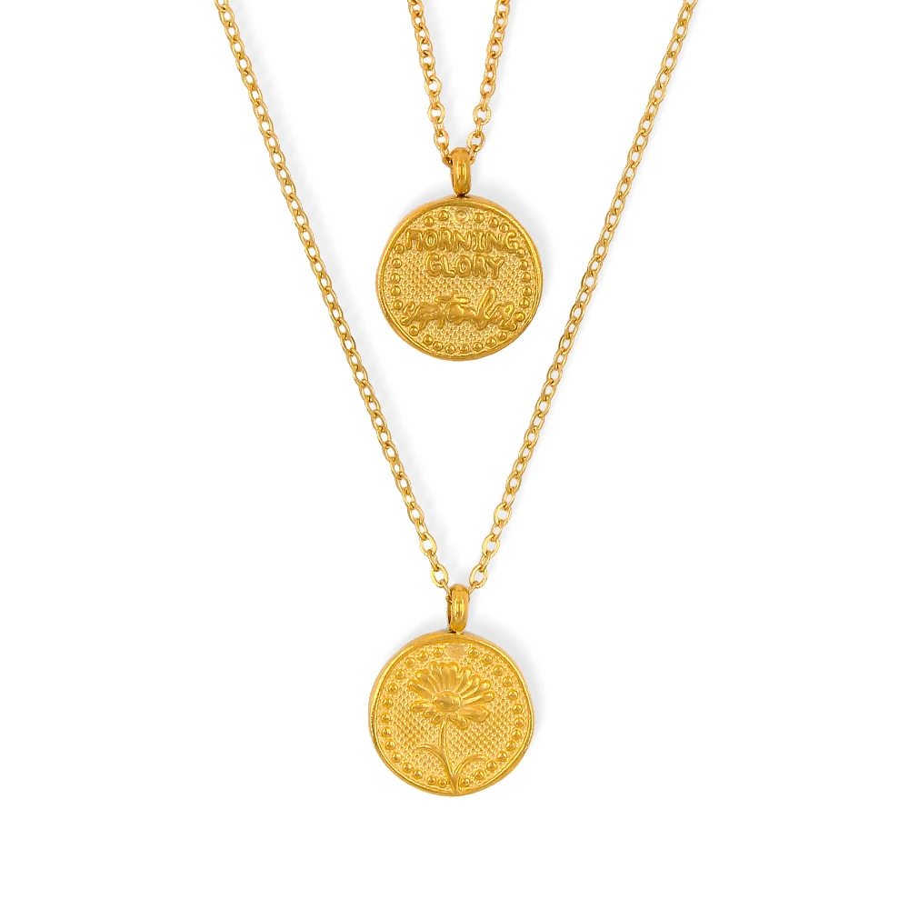 

Vintage Coin Pendant Necklaces for Women Fashion Letter Flower Choker Necklace Gold/Silver Color Statement Jewelry Gift YS226