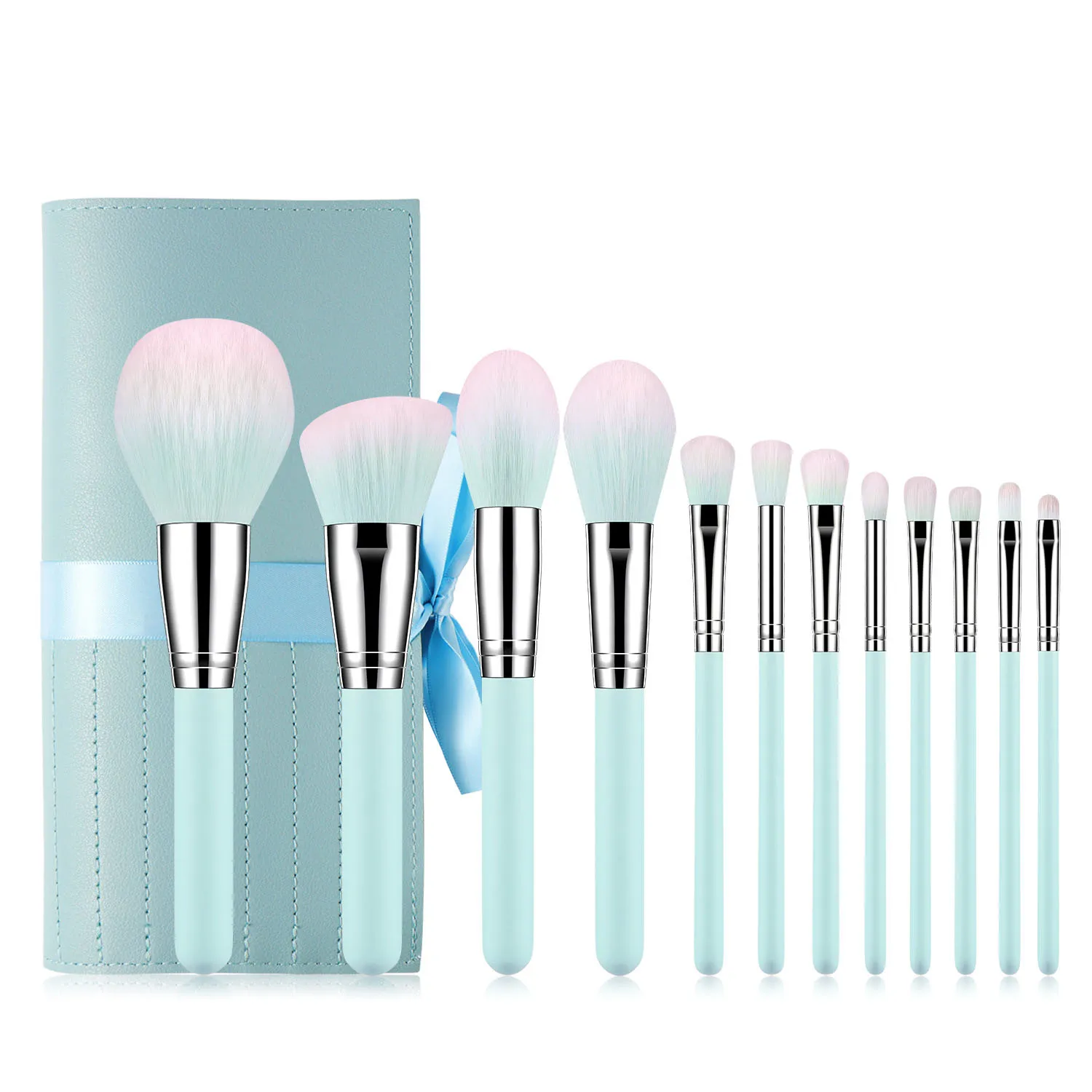 

12pcs Makeup Brushes Set Premium Synthetic Kabuki Brush Cosmetics Foundation Concealers Powder Blush Blending Face Eye Shadows