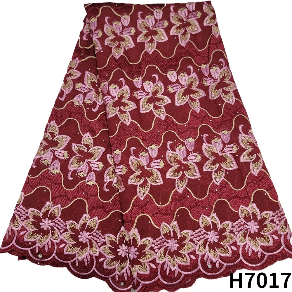 Latest African Cotton Lace Fabric Dubai 2022 High Quality Swiss Voile Lace Fabric Dry Lace Material For Nigeria Women HJ7017