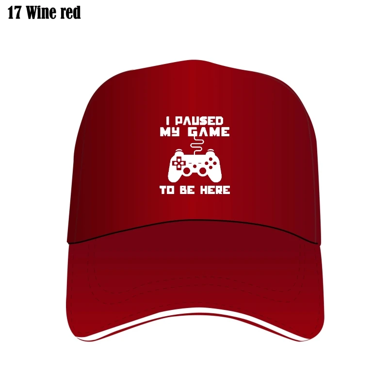 

I Paused My Game To Be Here Men Bill Hats Funny Video Gamer Gaming Player Humor Joke Hat Letter Print Caps