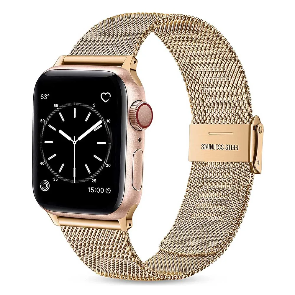 Ремешок Миланская петля из нержавеющей стали для Apple Watch S9/8/S7/6/SE/5/4/3/2/1 38/42 мм/40/44