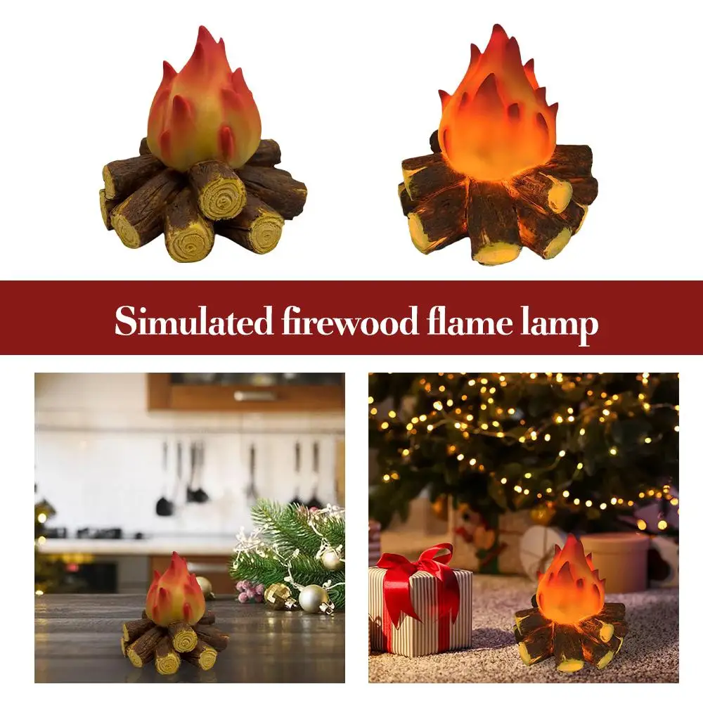 

Electric Fireplace Lamp Hars Haard Ancient Flame Home Lamps Simulation Light Resin Fake Firewood Props Charcoal Decoration R6S5