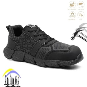 Work Safety Shoes Men Steel Toe Indestructible Work Safety Boots Anti-smashing Non-slip Sneakers Male Lightweight Fashion Shoes
