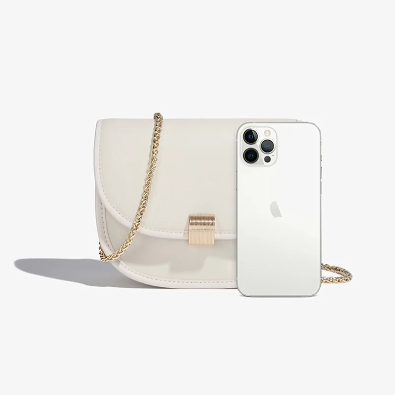 LOERSS Genuine Leather Women's Shoulder Bag Vintage Half Round Saddle Bag French Leather Crossbody Bag Versatile Female Handdbag