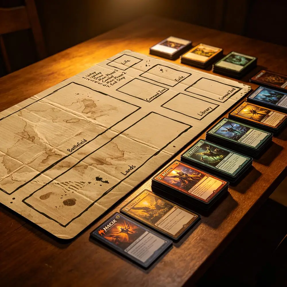Фото Ретро-коврик для мыши с эффектом состаренной бумаги MTG, игровой коврик Magic Zones, настольный коврик TCG, игровые коврики, коврик для настольных игр Duel Commander, коврик для игрового стола для начинающих №2