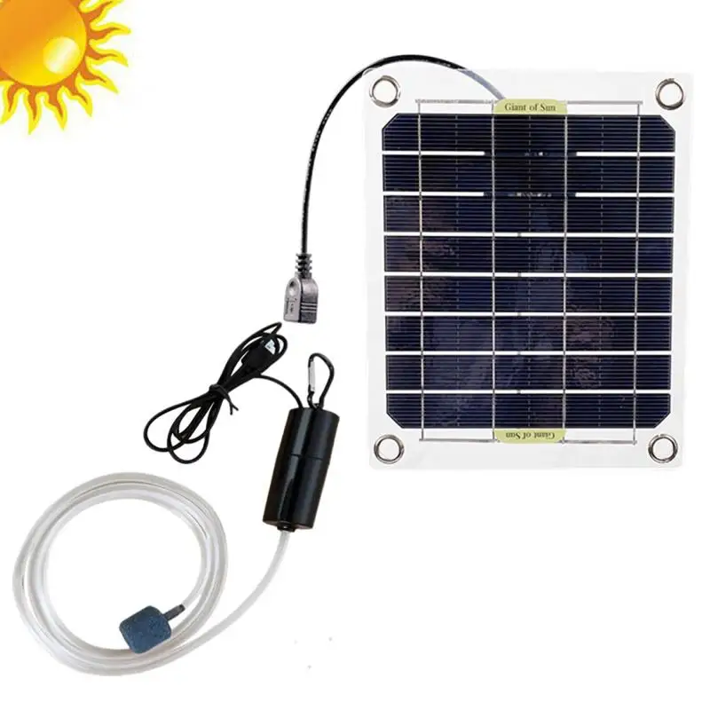 

20W Aquarium Air Pump Solar Powered Oxygenator Fish Tank Oxygen Pump Aerator Water Pump for Aquariums Small Ponds