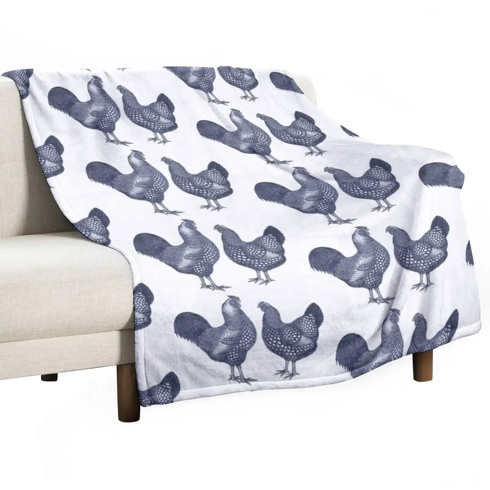 Синяя куриная и петушиная цыплята Wyandotte декоративное одеяло милые одиночные