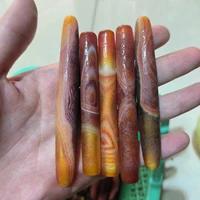 15pcslot natural agate red long tube bead lengthened 11cm wholesale selection same material stripes beautiful loose jewelry