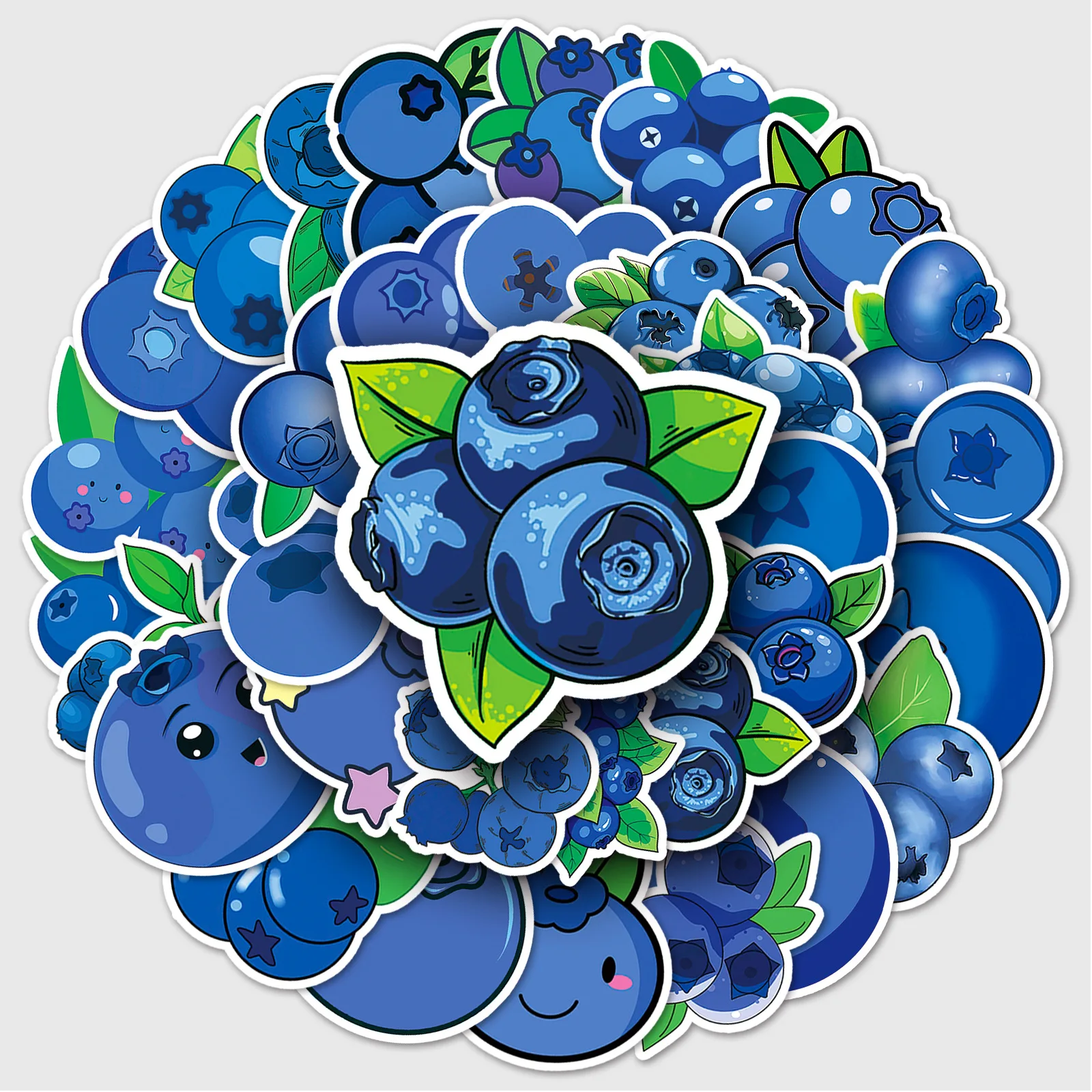 

50Pcs Blueberry Stickers Cute Fruit Cartoon Waterproof Decals DIY Phone Laptop Luggage Water Cup Scrapbook Label Kids Toy B2