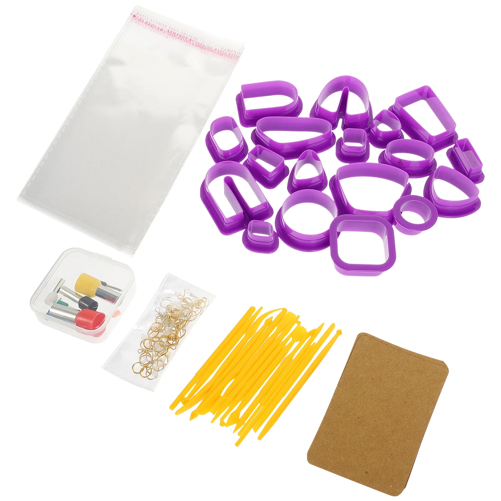 Polymer Clay Earrings Kit Hand Molding Kit Clay Earring DIY Material Clay Cutting Molds Modelling Clay