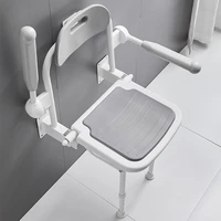 folding white stool shower chair toilet handicap bathroom shower chair elderly wall mounted taburete plegable bathroom furniture