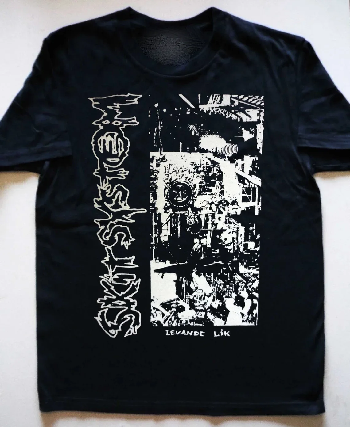 Черная хлопковая Футболка Vtg Skitsystem с музыкальной группой Mm346