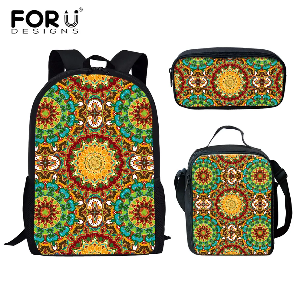 Школьные ранцы FORUDESIGNS для начальной школы, полинезийский школьный рюкзак для подростков, вместительный рюкзак для мальчиков и девочек