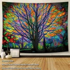 Гобелен для домашнего декора, разноцветный, гобелен с изображением деревьев, в стиле хиппи, психоделический гобелен, богемный, с мандалой, 150x100 см