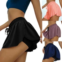 breathable short skirt elastic women for running double layer gym for running