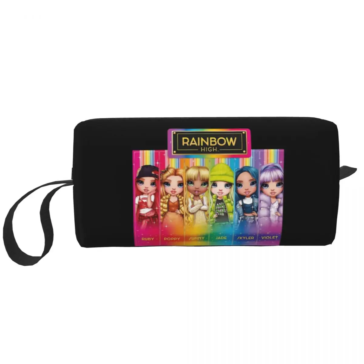 

Rainbow High Makeup Bag Large Cosmetic Bag Men Women Toiletry Bag Dopp Kit