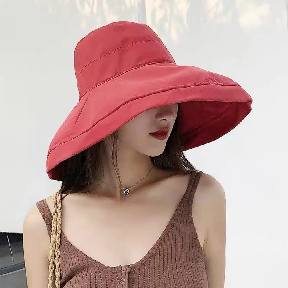 

Sun Hat Summer Foldable Bucket Hat for Women Outdoor Sunscreen Cotton Fishing Hunting Cap Anti-UV Wide Brim Bucket Sun Hat