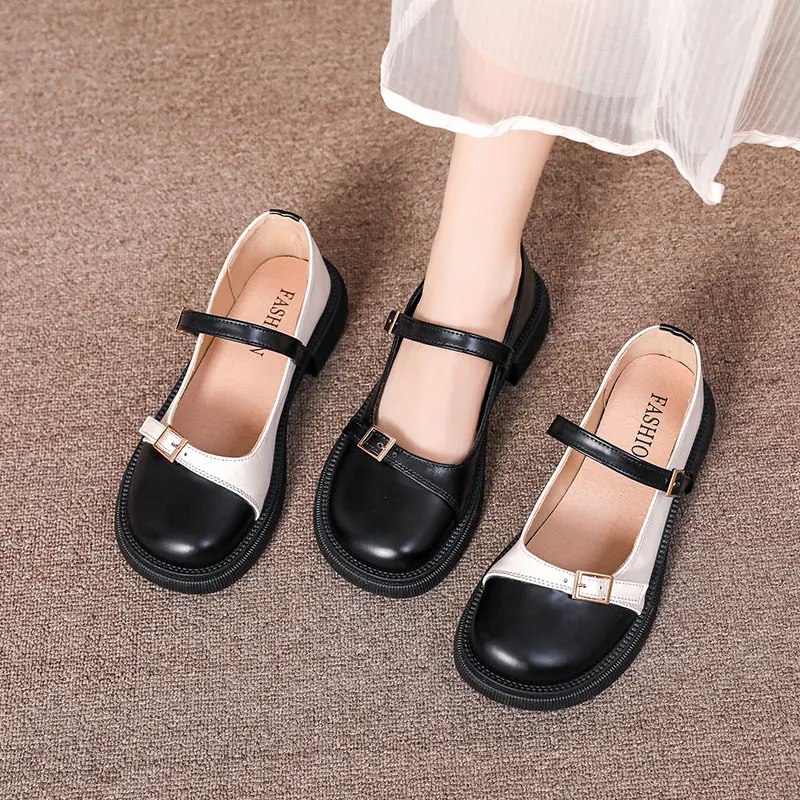 

Туфли-Дерби женские из лакированной кожи, балетки, круглый носок, низкий каблук, повседневная Осенняя обувь, смешанные цвета